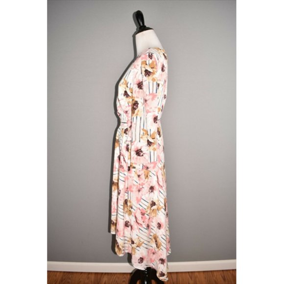 CHARLES HENRY Floral High-Low Wrap Dress - Picture 3 of 7